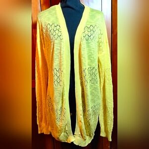 GRECERELLE Yellow Open-Front Sweater